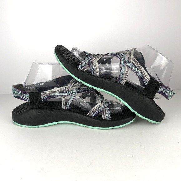 CHACO ZX2 Double Strapped Toe Loop Sandals Women's Sz 9 / 40 Pixel Weave Mint - Picture 8 of 11